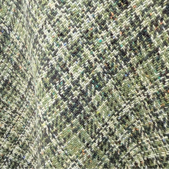 Hobbs London Tweed Skirt Green Plaid A-Line Made in England UK 16 US 12 Wool Zip - Picture 9 of 14